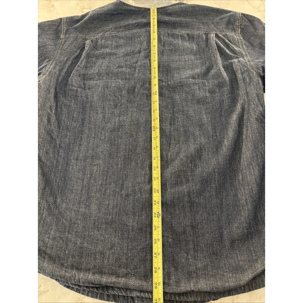 Wrangler Authentics Mens Denim Hooded‎ Shirt Jacket Size L Blue Flannel Lined